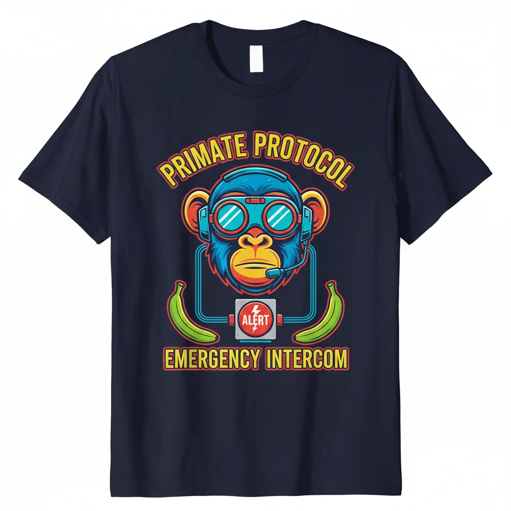 Monkey Emergency Intercom Shirt | Premium Unisex Tee with Fade-Resistant Print