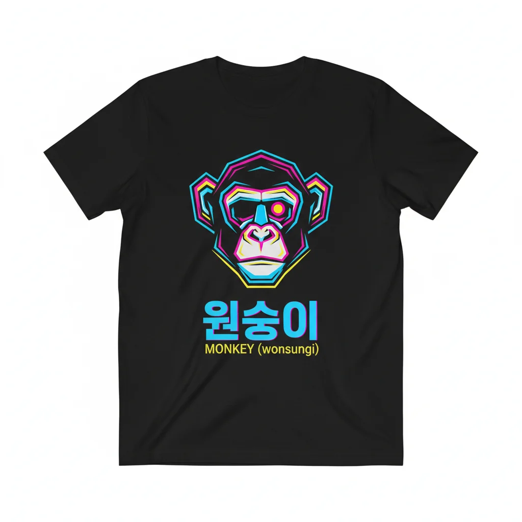 원숭이 (Wonsungi) Korean Monkey Essential T-Shirt – Pronunciation Guide & Cultural Design