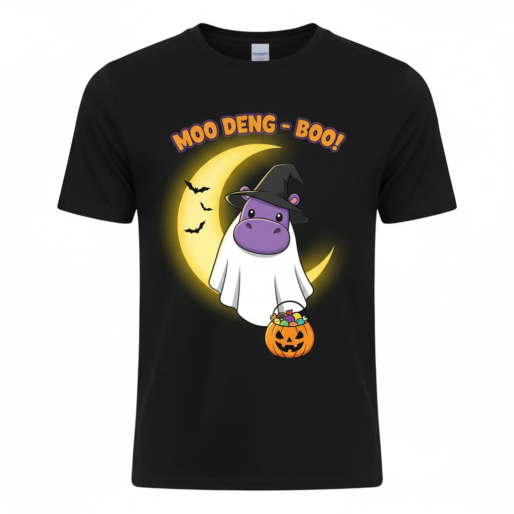 Moo Deng Halloween Boo Deng Costume Moodeng Hippo Shirt