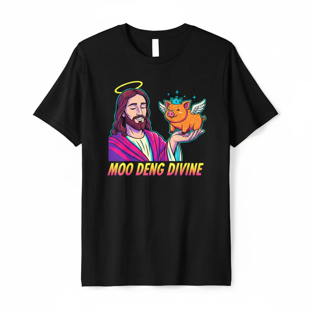 Divine Comfort: The 'Moo Deng Jesus' Artistic Tee