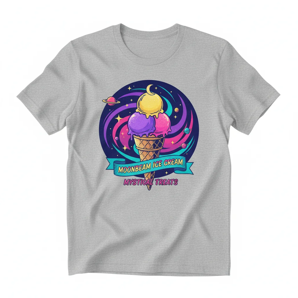Camiseta Moonbeam Ice Cream Mystical Magical Retro | Algodón Premium