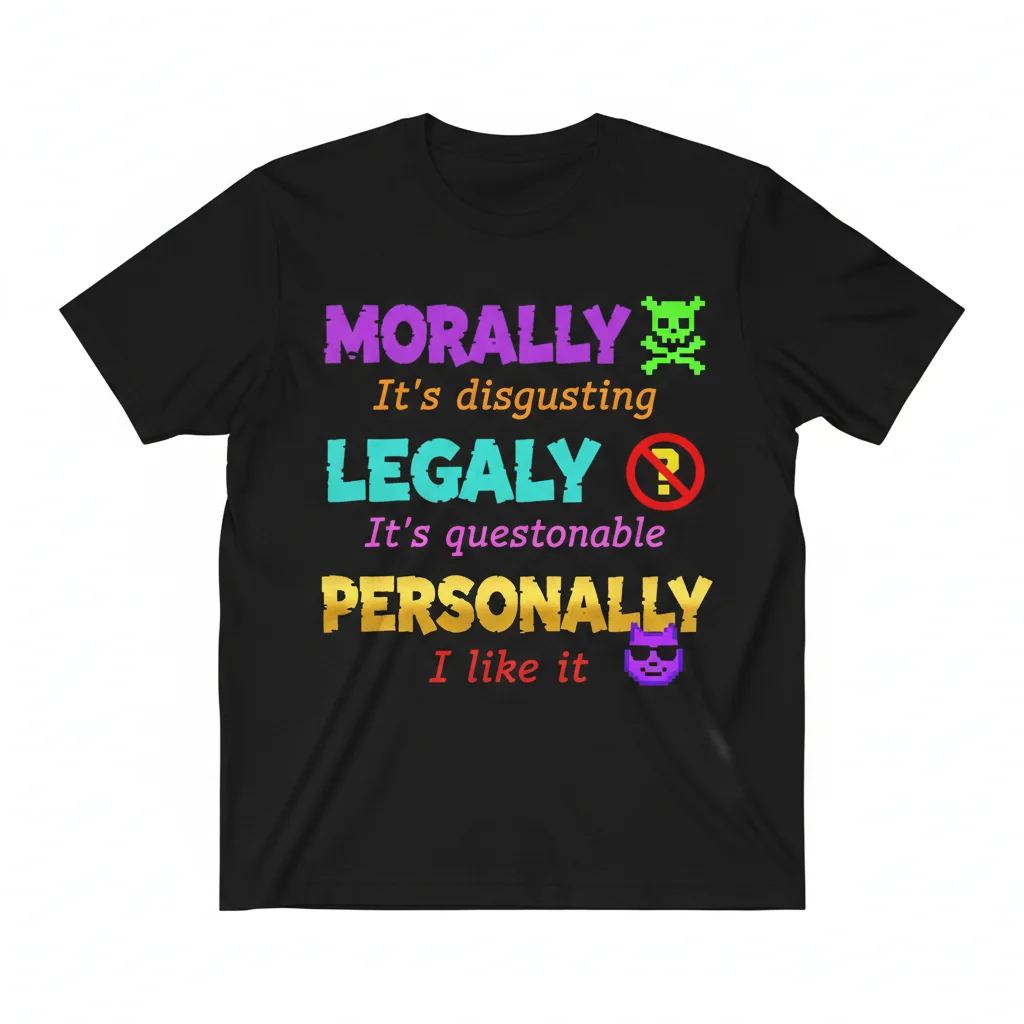 Divertida Camiseta Meme "Moralmente Es Asqueroso Legalmente Cuestionable Personalmente Me Gusta" para Hombre/Mujer