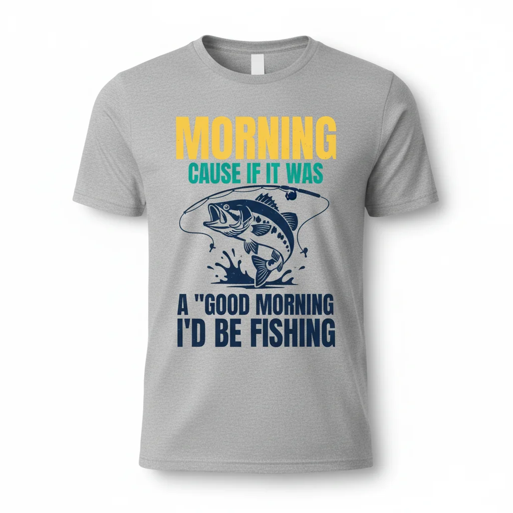 Funny Morning Fishing T-Shirt - Humorous Slogan Tee for Anglers