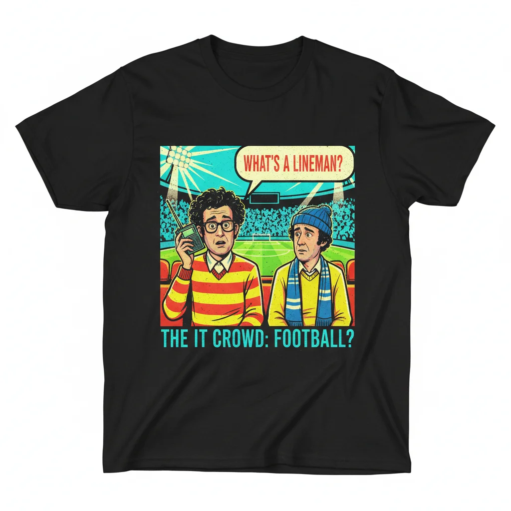 IT Crowd Moss & Roy Football Tee - Black