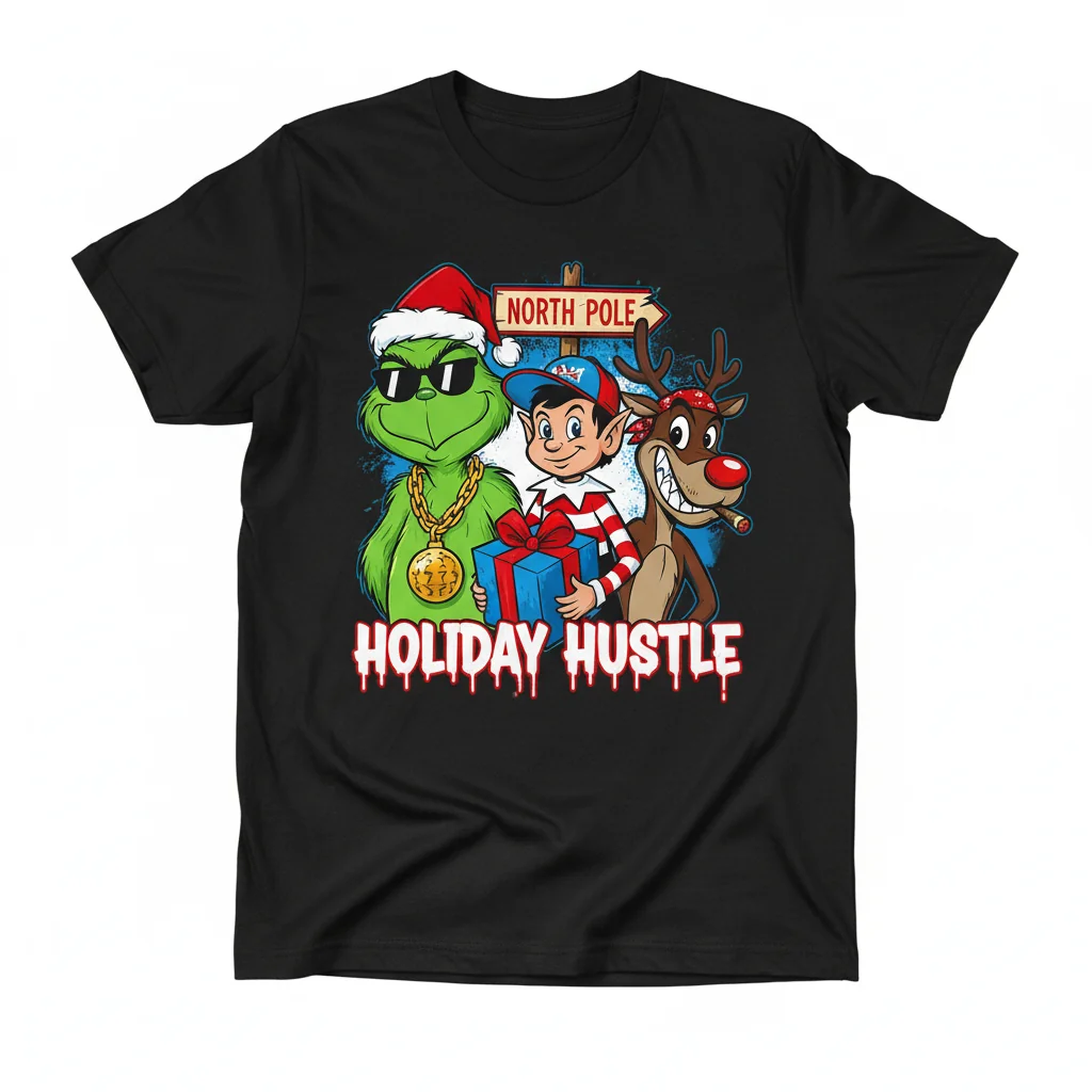 Festive Rebellion: Christmas Thug Life Original Art Tee