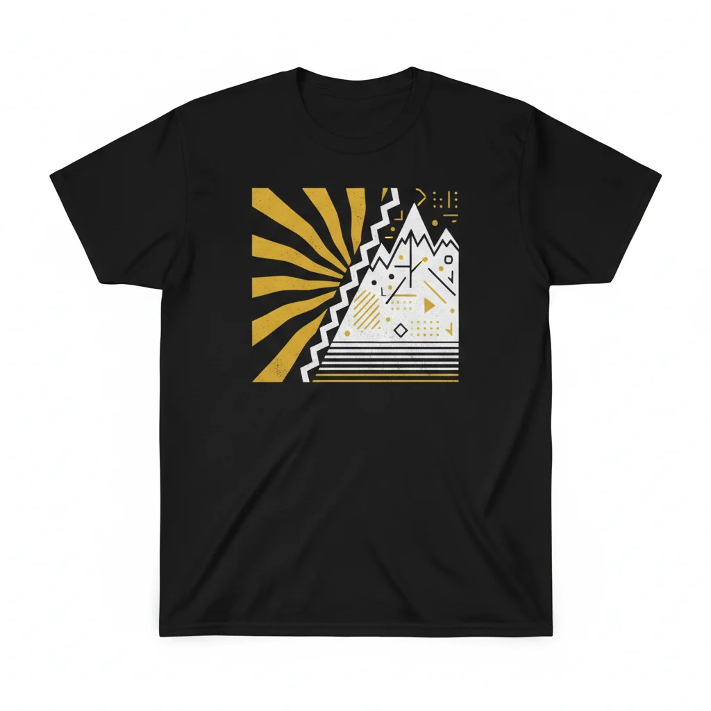 The Sunrise Hue Essential T-Shirt: Half Mustard Yellow, Half Serene White
