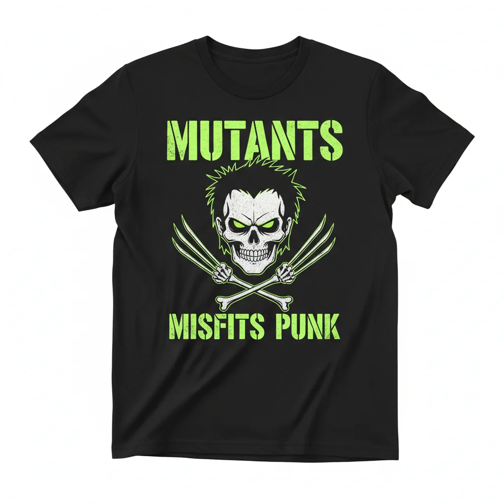 Wolverine Misfits CM Punk T-Shirt | Unisex Mutant Punk Rock Tee