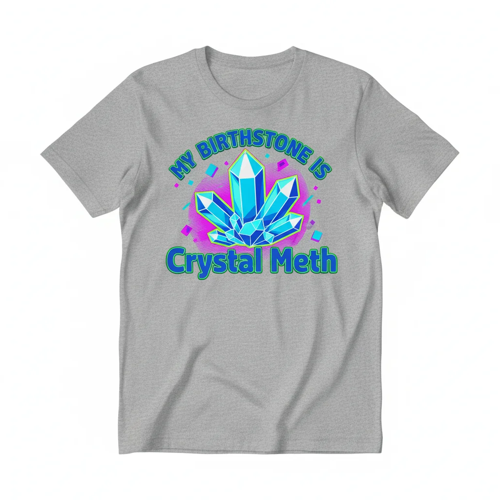 Crystal Meth Birthstone Tee: Edge Up Your Essentials