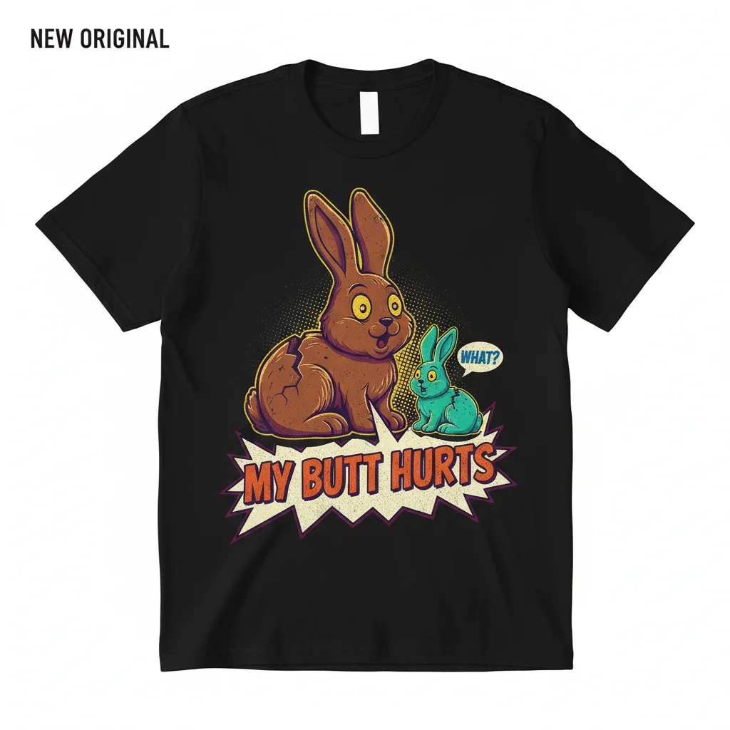 Whimsical Easter Bunny 'My Butt Hurts' Premium T-Shirt