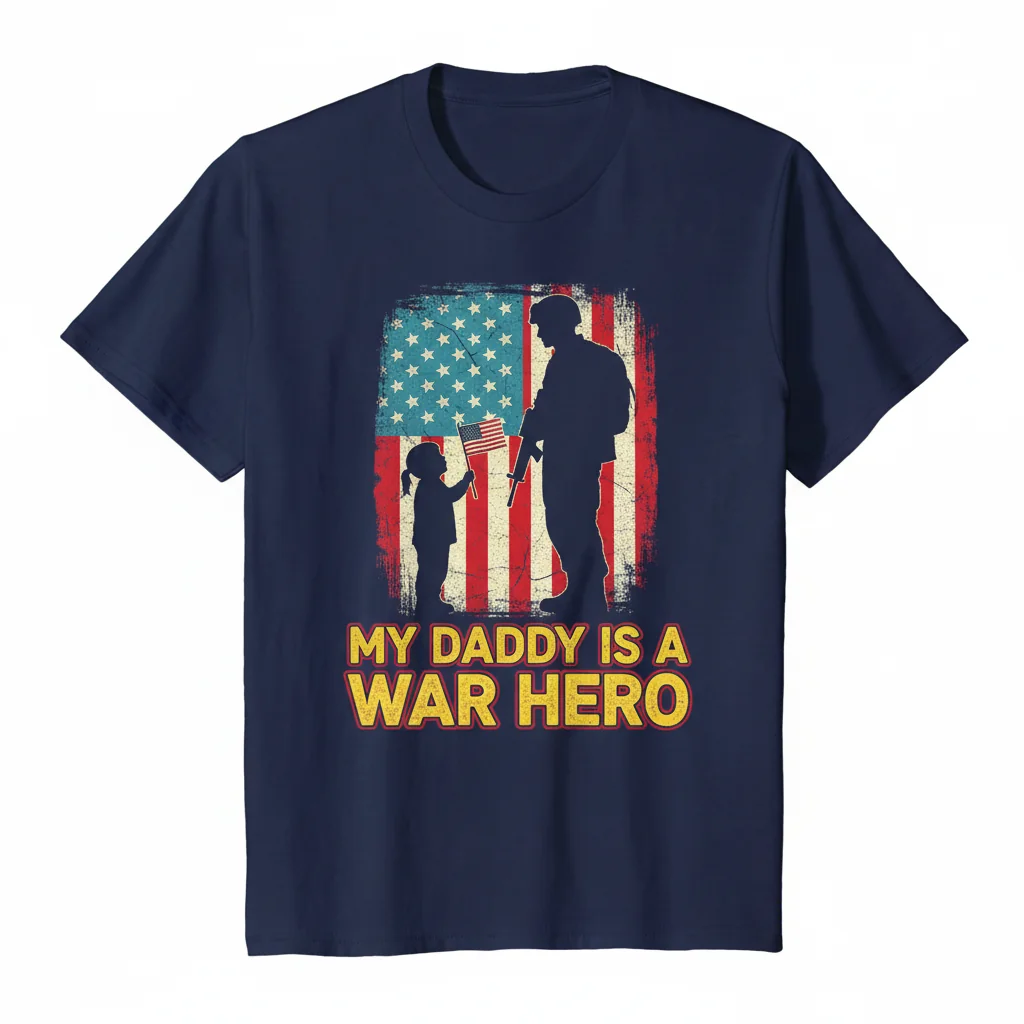 My Daddy is a War Hero Shirt | Military Family Patriotic T-Shirt