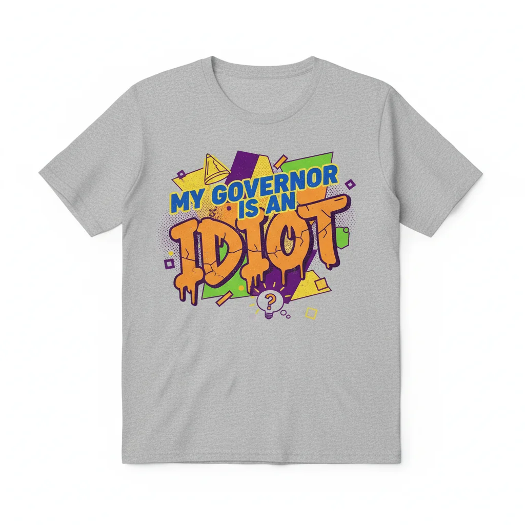 Political Statement T-Shirt | "My Governor Is An Idiot" | Premium Cotton Tee