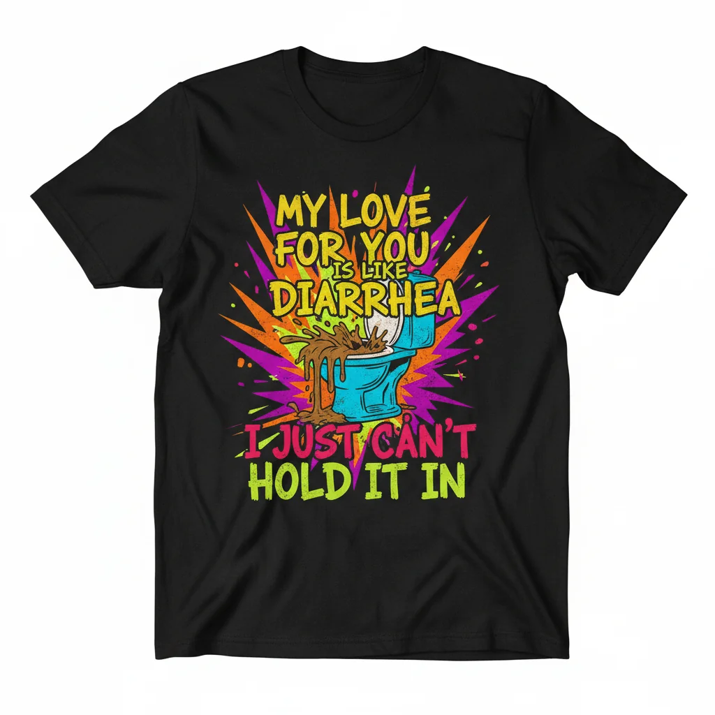 Home 5 Funny Love Diarrhea T-Shirt - Humorous Essential Cotton Tee for Men & Women