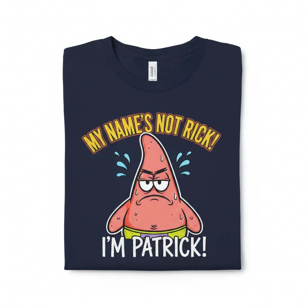 Spongebob Squarepants "My Name's Not Rick" Essential T-Shirt - Premium Cotton Tee