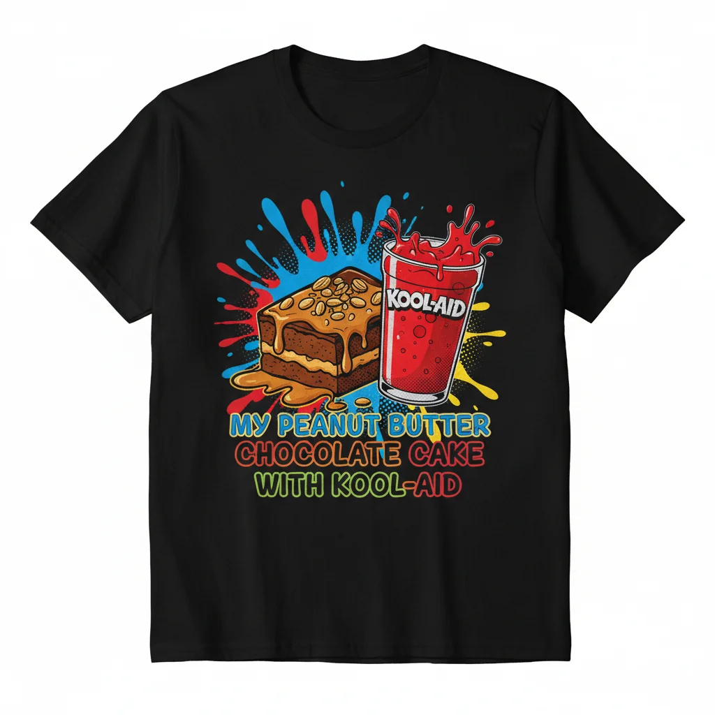 "My Peanut Butter Chocolate Cake with Kool-Aid" Quote T-Shirt | Funny Meme Graphic Tee