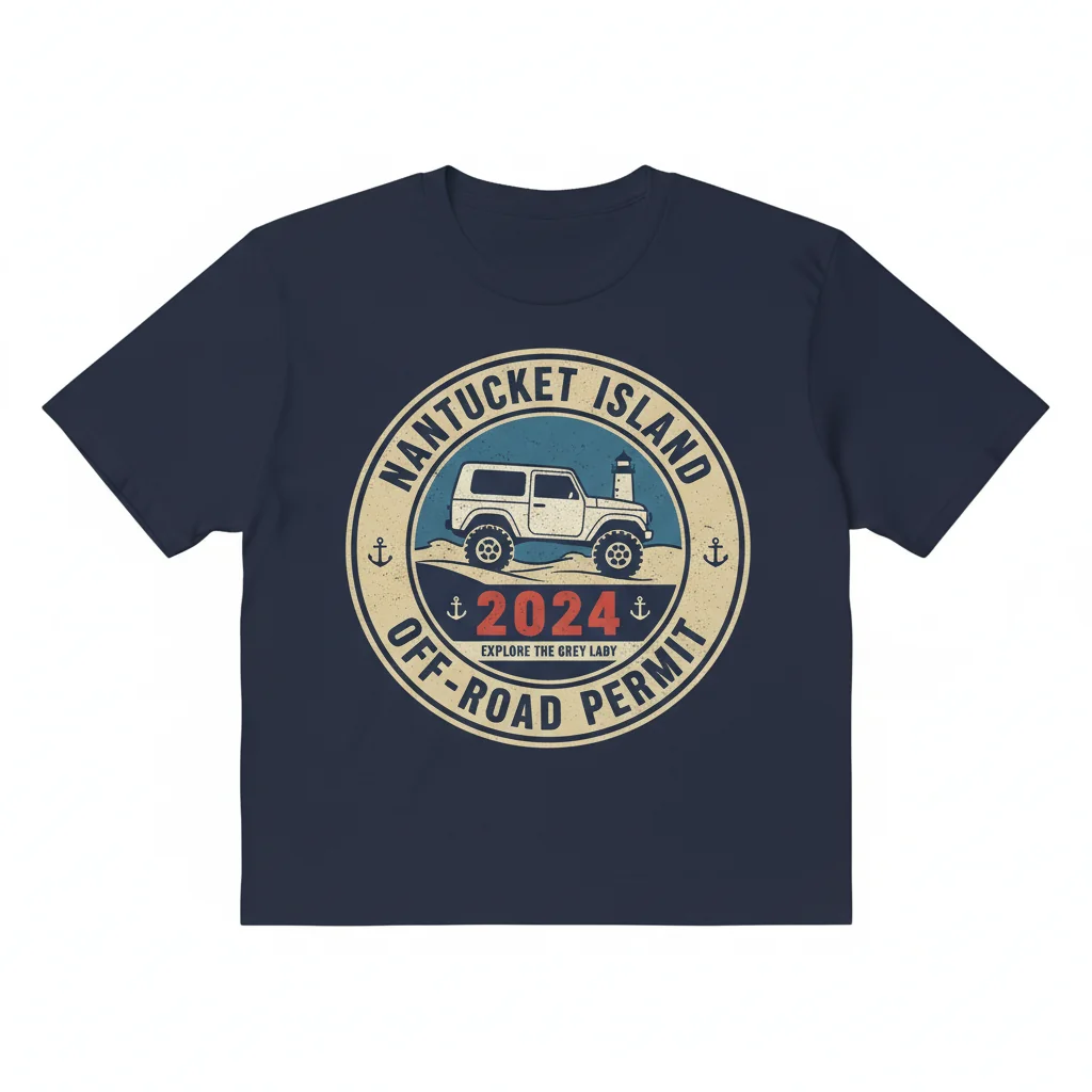 Camiseta Esencial "Permiso Off-Road Nantucket 2024 - Azul": Estilo Duradero y Cómodo