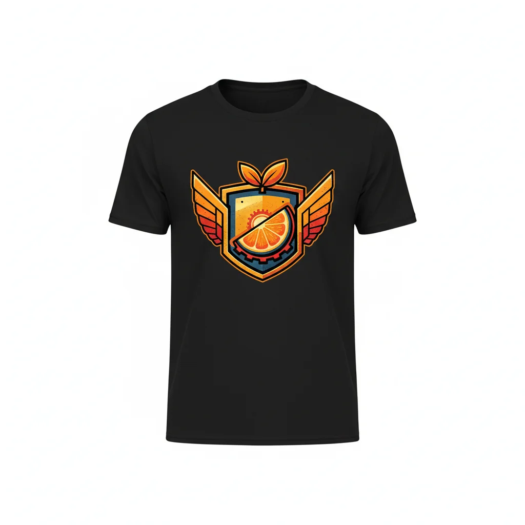 Camiseta Naranja/Orange Academy Uniforme Insignia Esencial - 100% Algodón Peinado Anillado