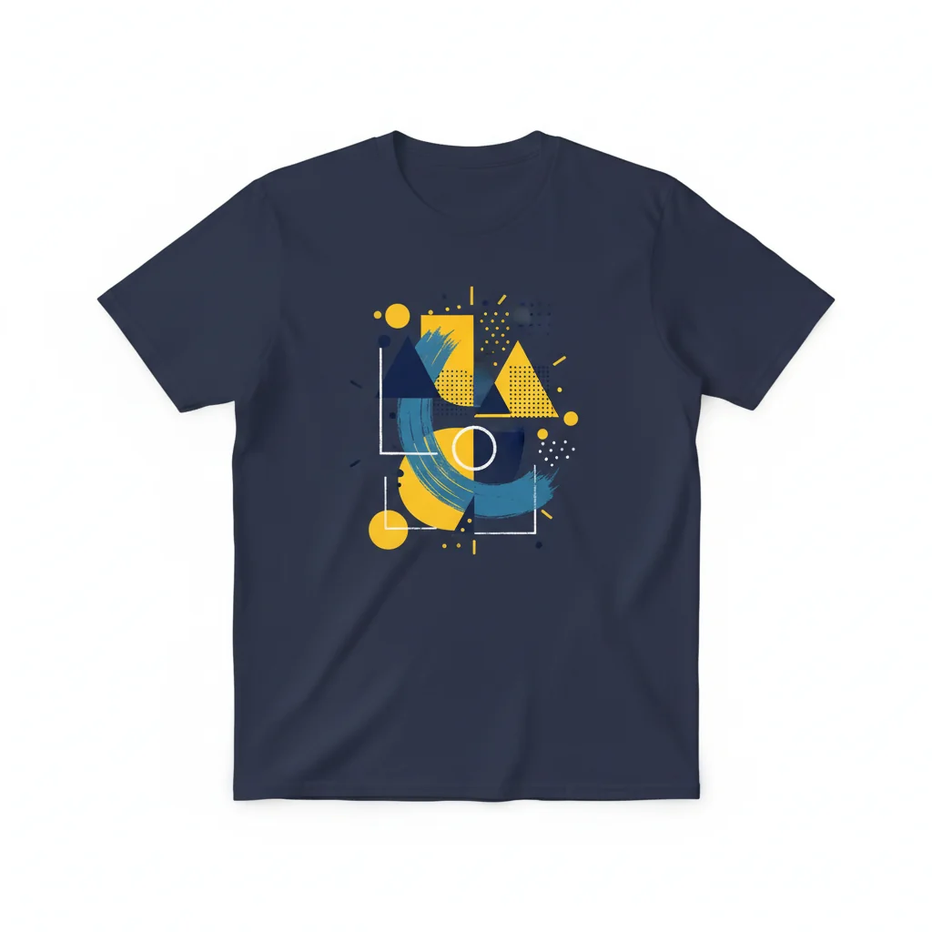 The Horizon's Embrace: Navy Blue & Yellow Premium Lifestyle Tee