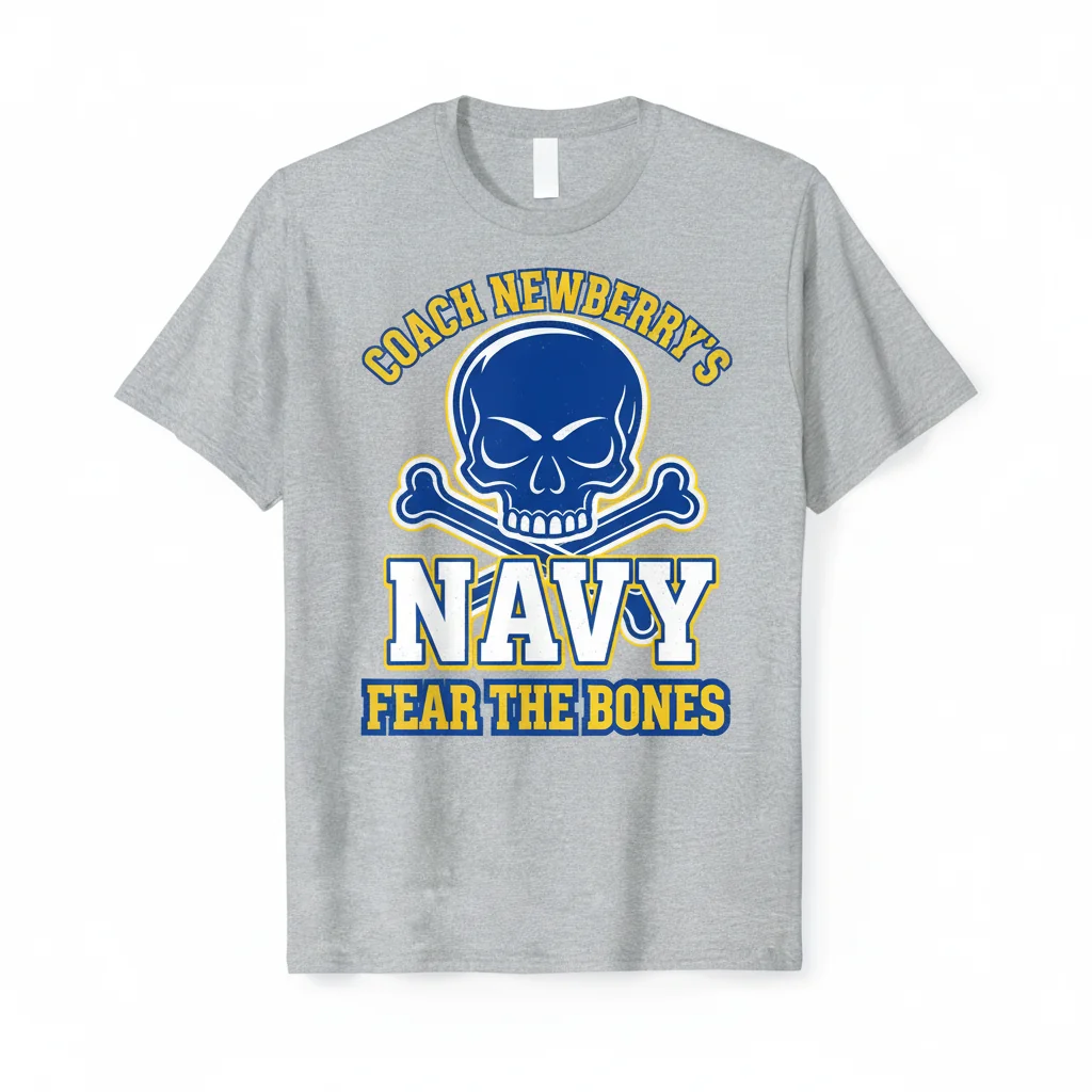 Fear The Bones Navy Skull Shirt - Brian Newberry Midshipmen Premium Tee
