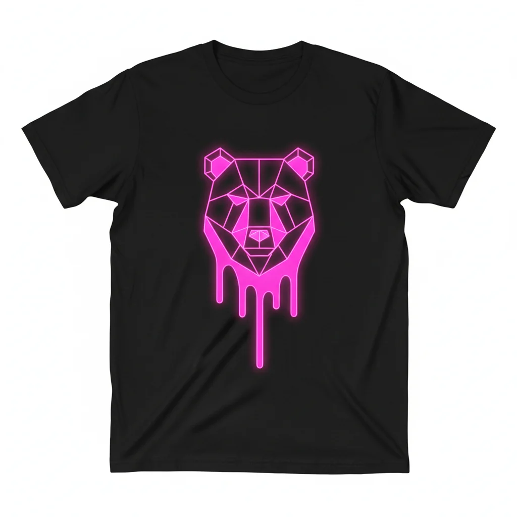 Neon Pink Drippy Bear T-Shirt - Unique Streetwear Tee 1 Neon Pink Drippy Bear T-Shirt - Unique Streetwear Tee