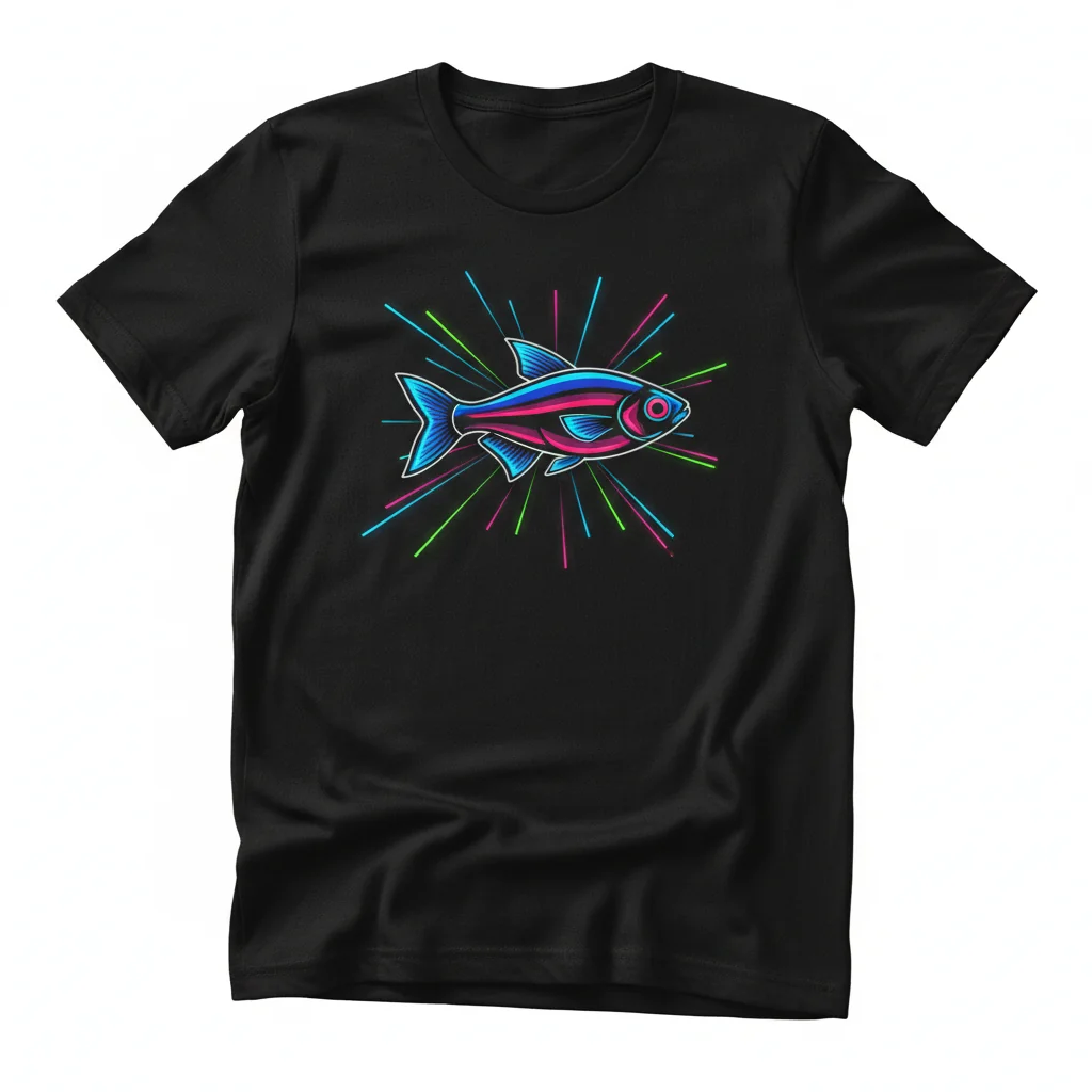Vibrant Neon Tetra Essential T-Shirt: Fade-Proof Comfort, Perfect Fit