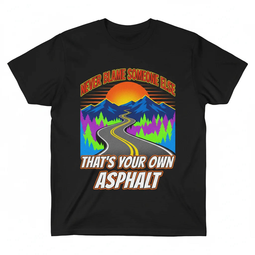Own Your Journey: Durable & Vibrant Asphalt Road Shirt