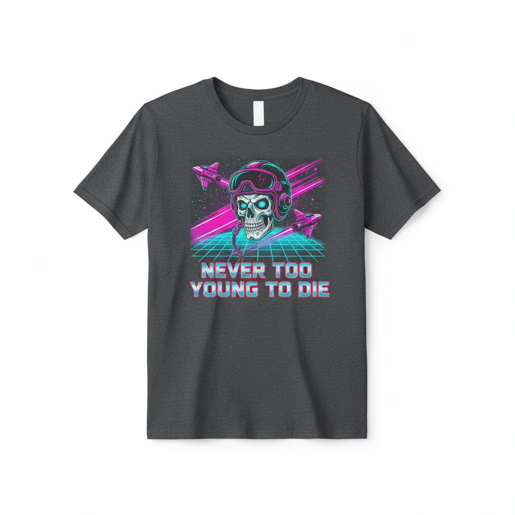 Durable & Comfortable "Never Too Young to Die" Unisex T-Shirt – Fade Resistant Fit