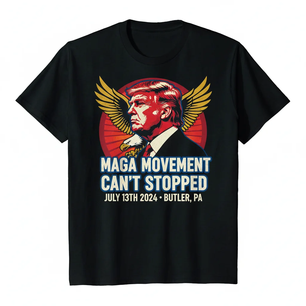 Donald Trump MAGA Movement Can't Be Stopped July 13th 2024 Butler PA T-Shirt