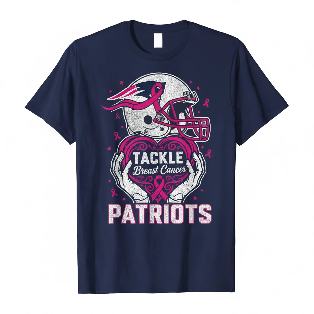 Patriots Tackle Breast Cancer: Heartfelt Support Tee