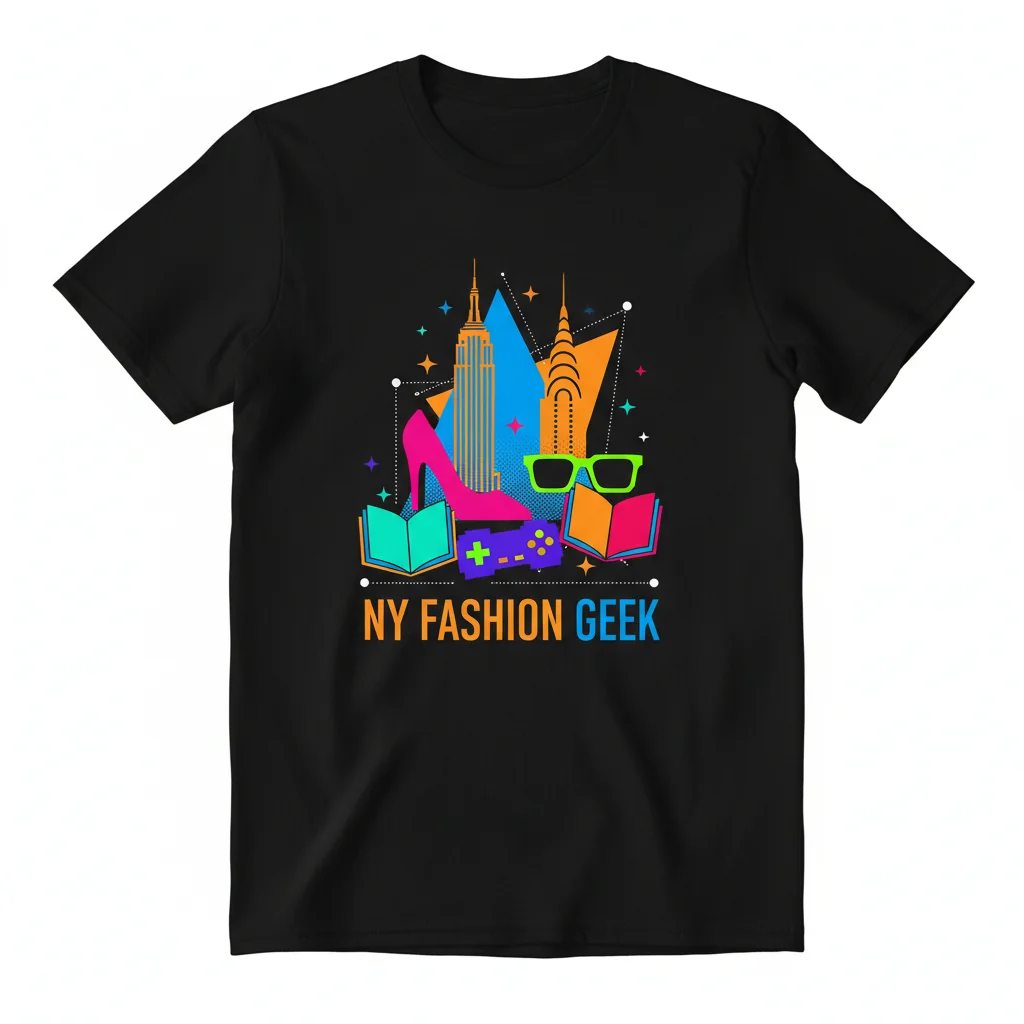Camiseta Esencial "New York Fashion Geek" – 100% Algodón, Ajuste Retail