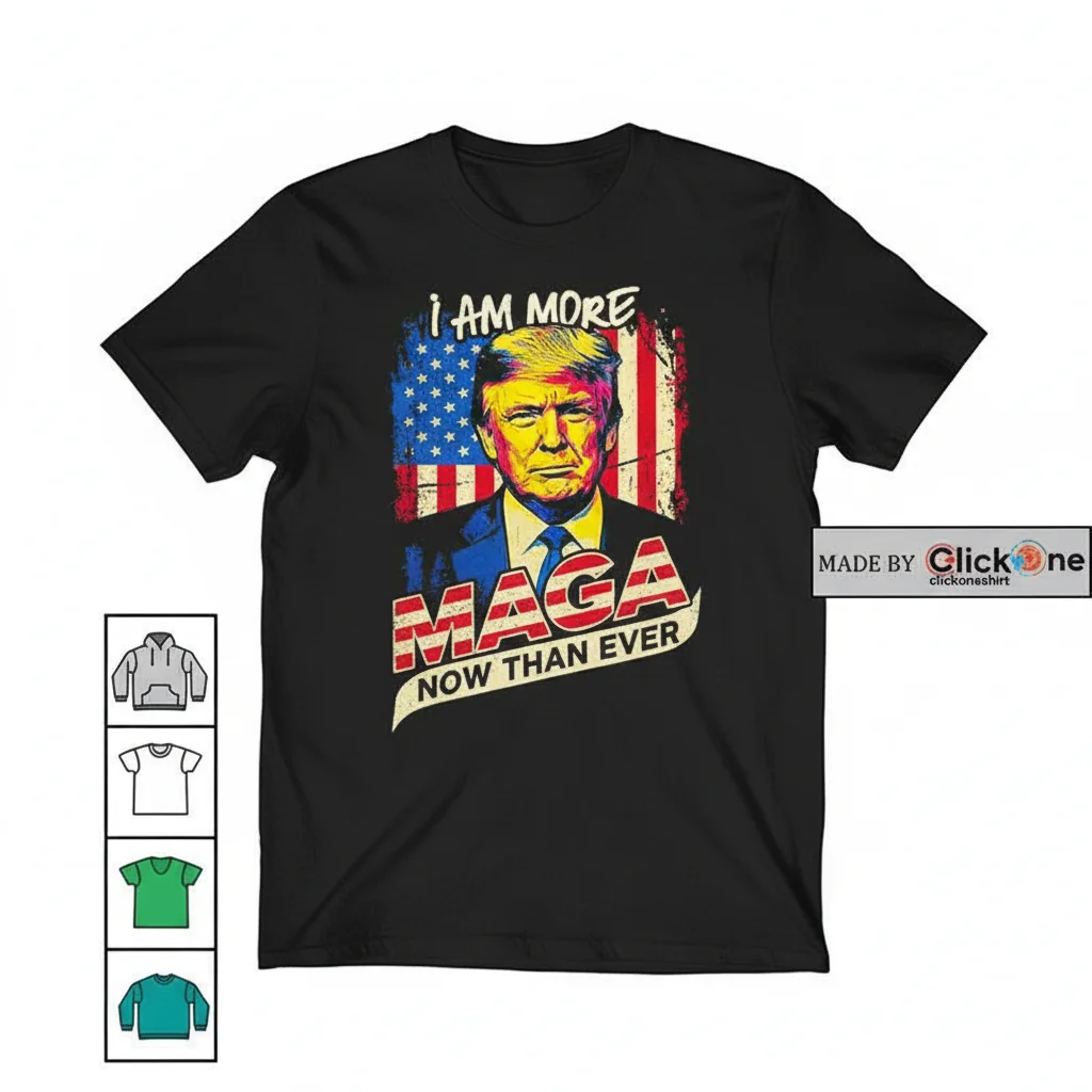 "Más MAGA Que Nunca" - Camiseta Premium Donald Trump USA Flag