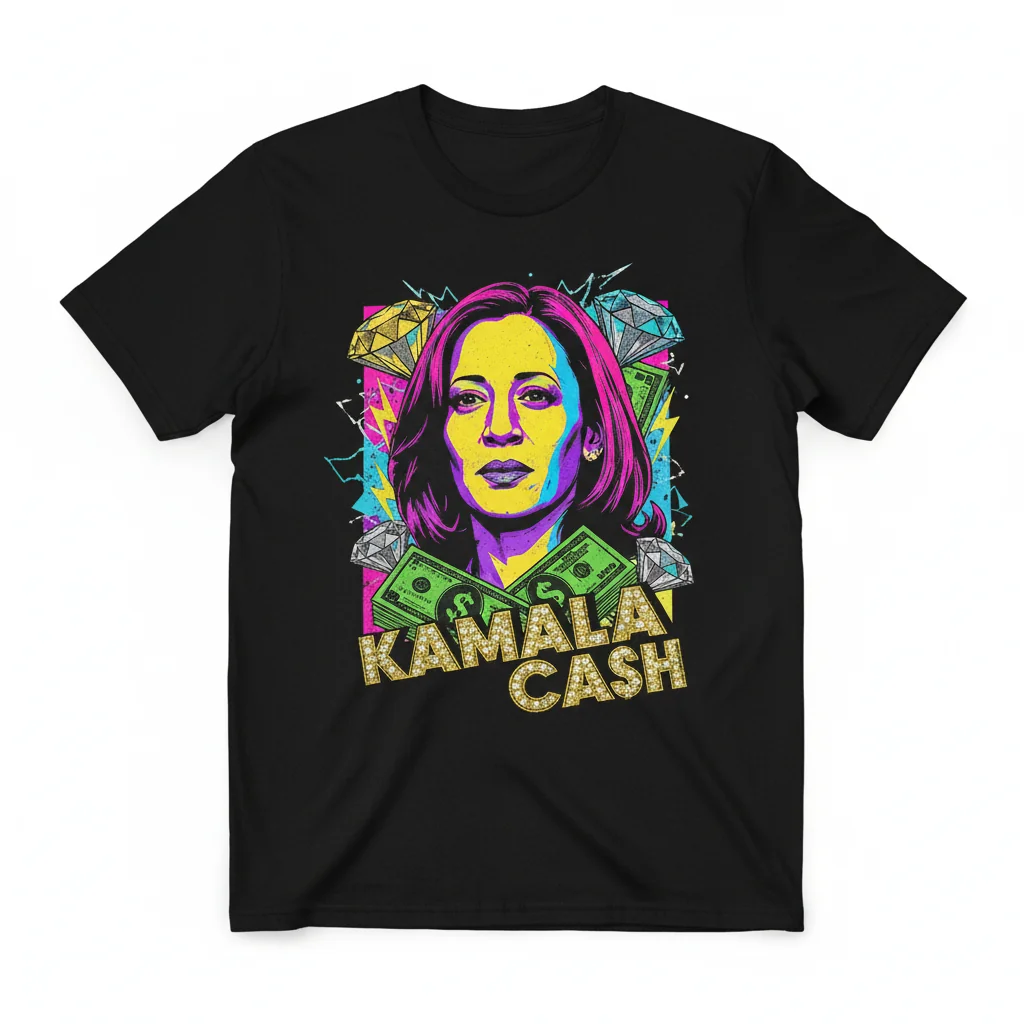 Bold Kamala Harris Art Tee: Diamonds, Dollars & Vision