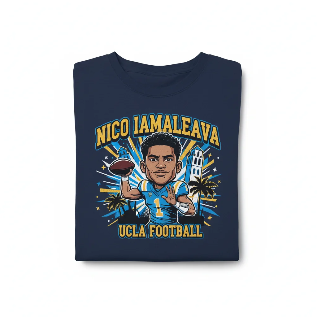 Nico Iamaleava UCLA Bruins Caricature Tee: Wear Your Fan Pride
