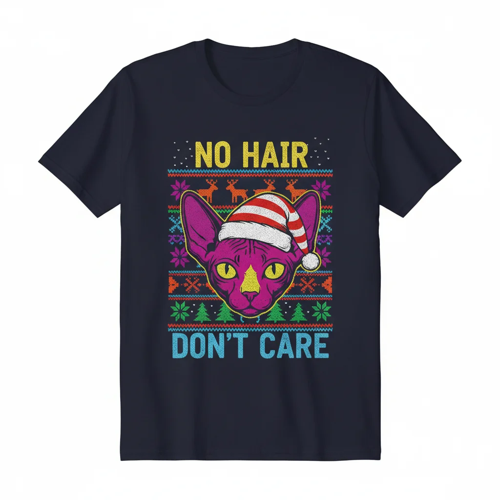 Sphynx Cat "No Hair Don't Care" Street Tee