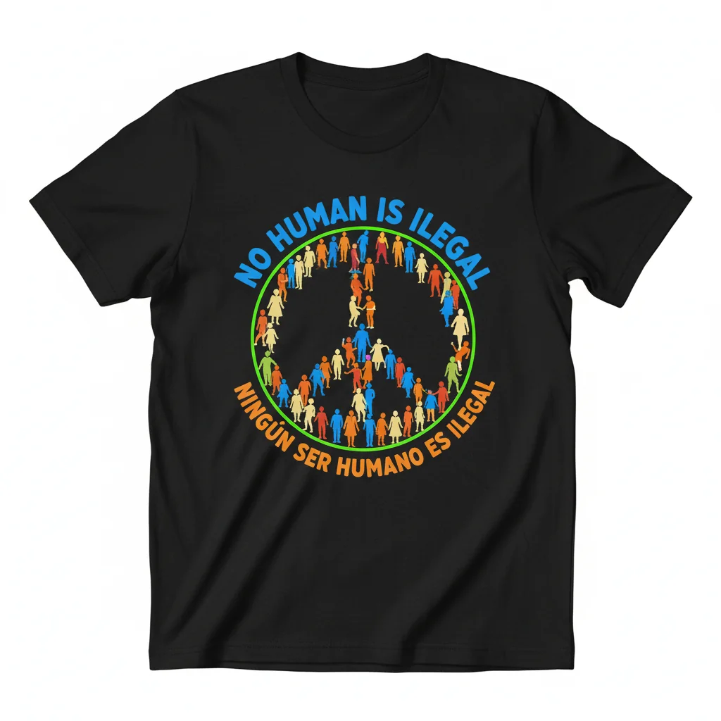 No Human Is Illegal T-Shirt - Ningun Ser Humano Es Ilegal Tee