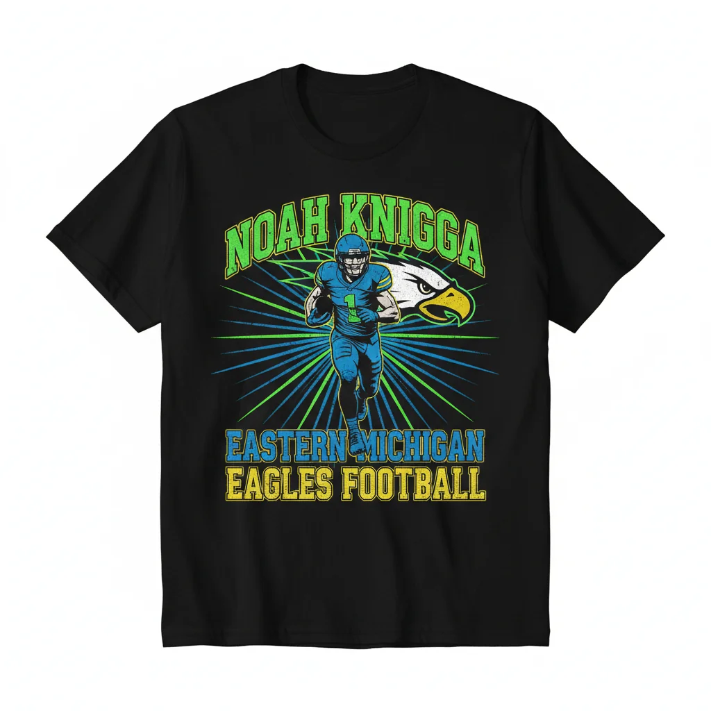 Noah Knigga Eastern Michigan Eagles Football Graphic T-Shirt | EMU Fan Apparel