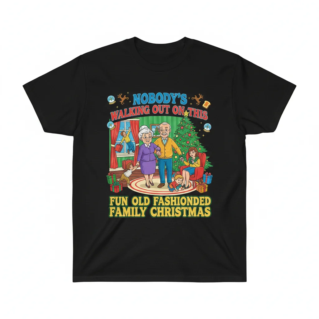 Embrace the Joy: "Nobody's Walking Out On This Fun Old Fashioned Family Christmas" Tee