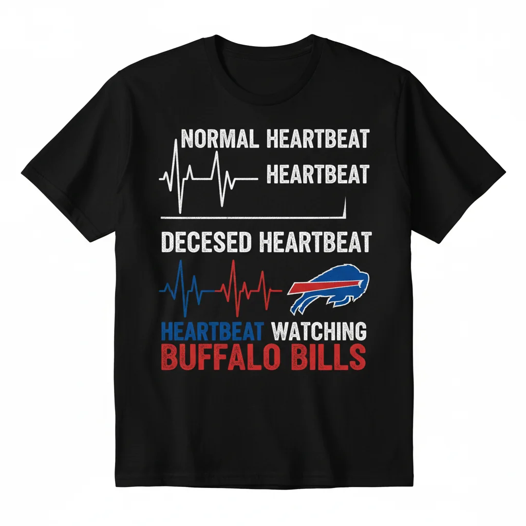 Buffalo Bills Football Fan T-Shirt - Heartbeat Monitor & Team Spirit Tee