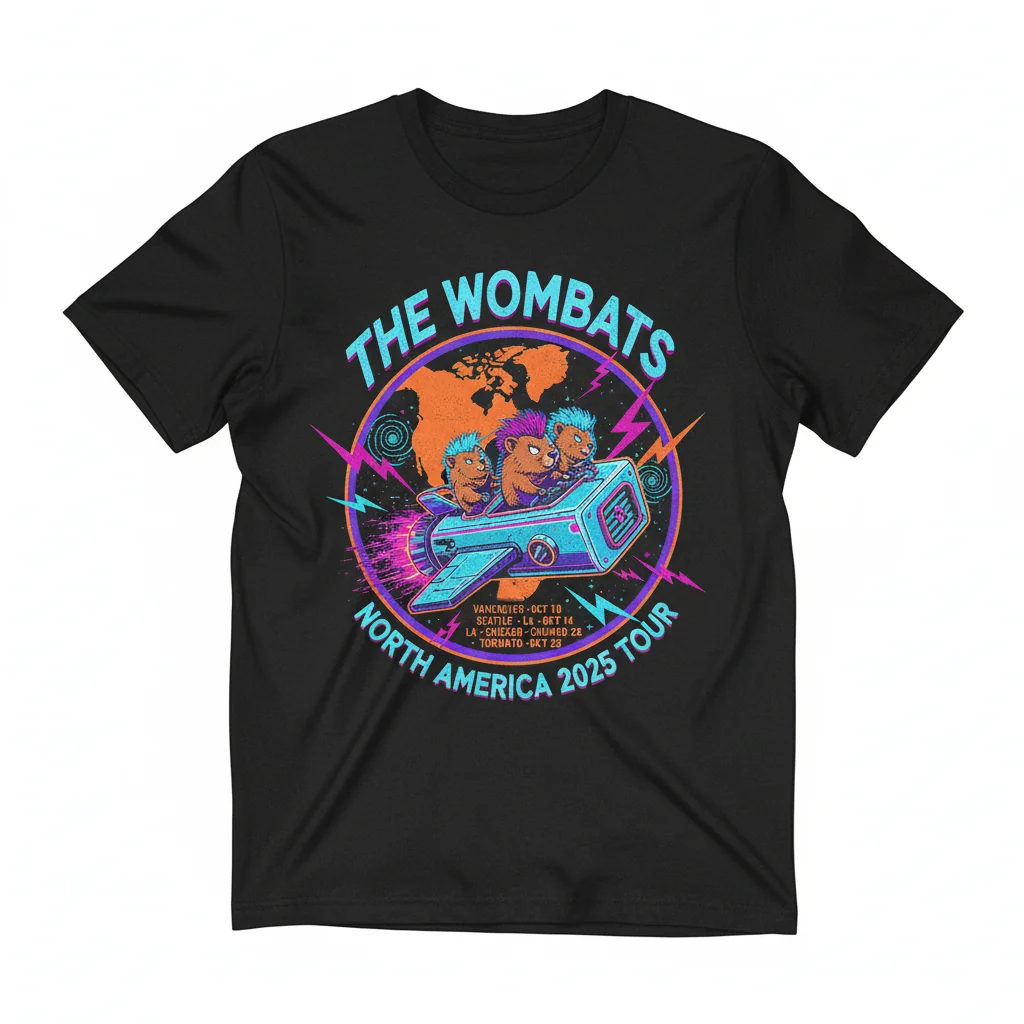 The Wombats 2025 North American Tour Poster T-Shirt