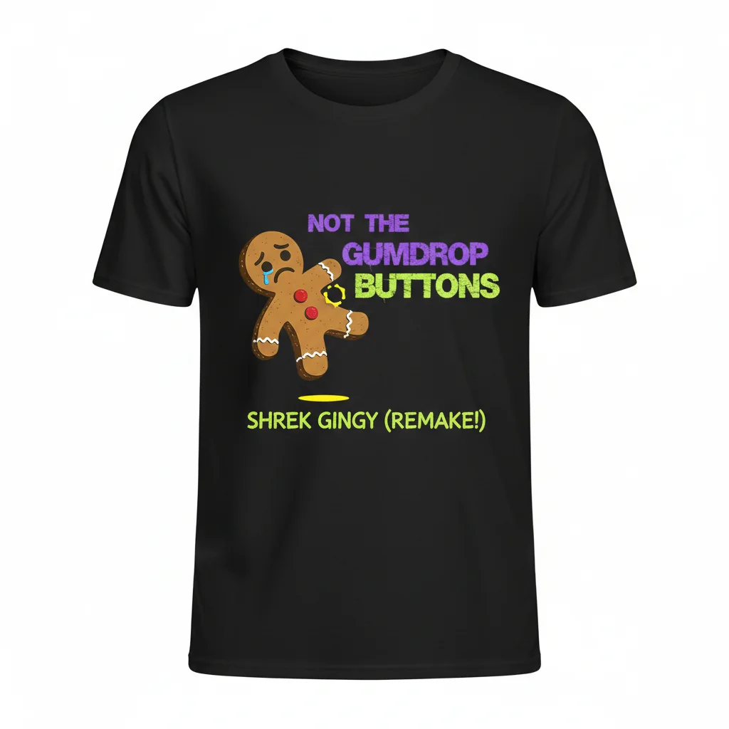Shrek Gingy "Not the Gumdrop Buttons" Essential T-Shirt - Premium Cotton Graphic Tee