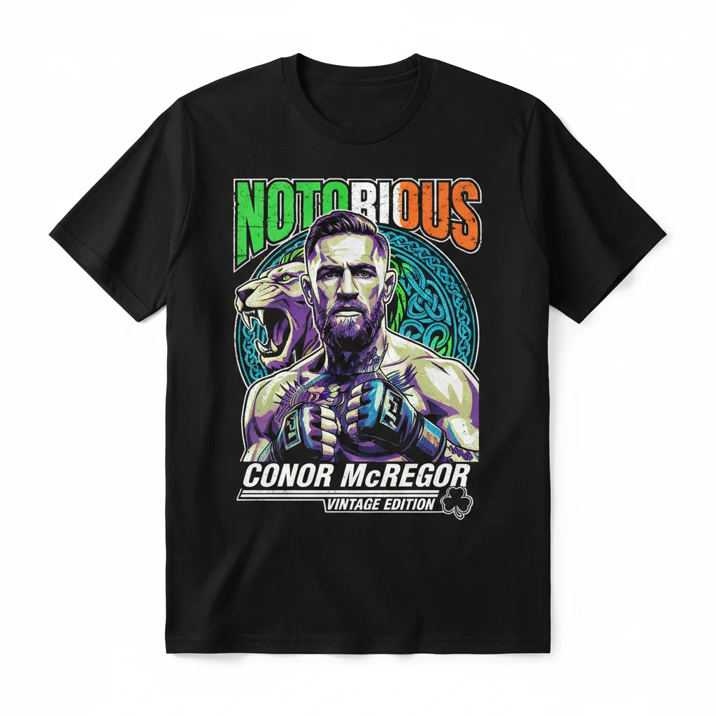 Conor McGregor 'Notorious' Vintage Essential T-Shirt: Lasting Style & Comfort