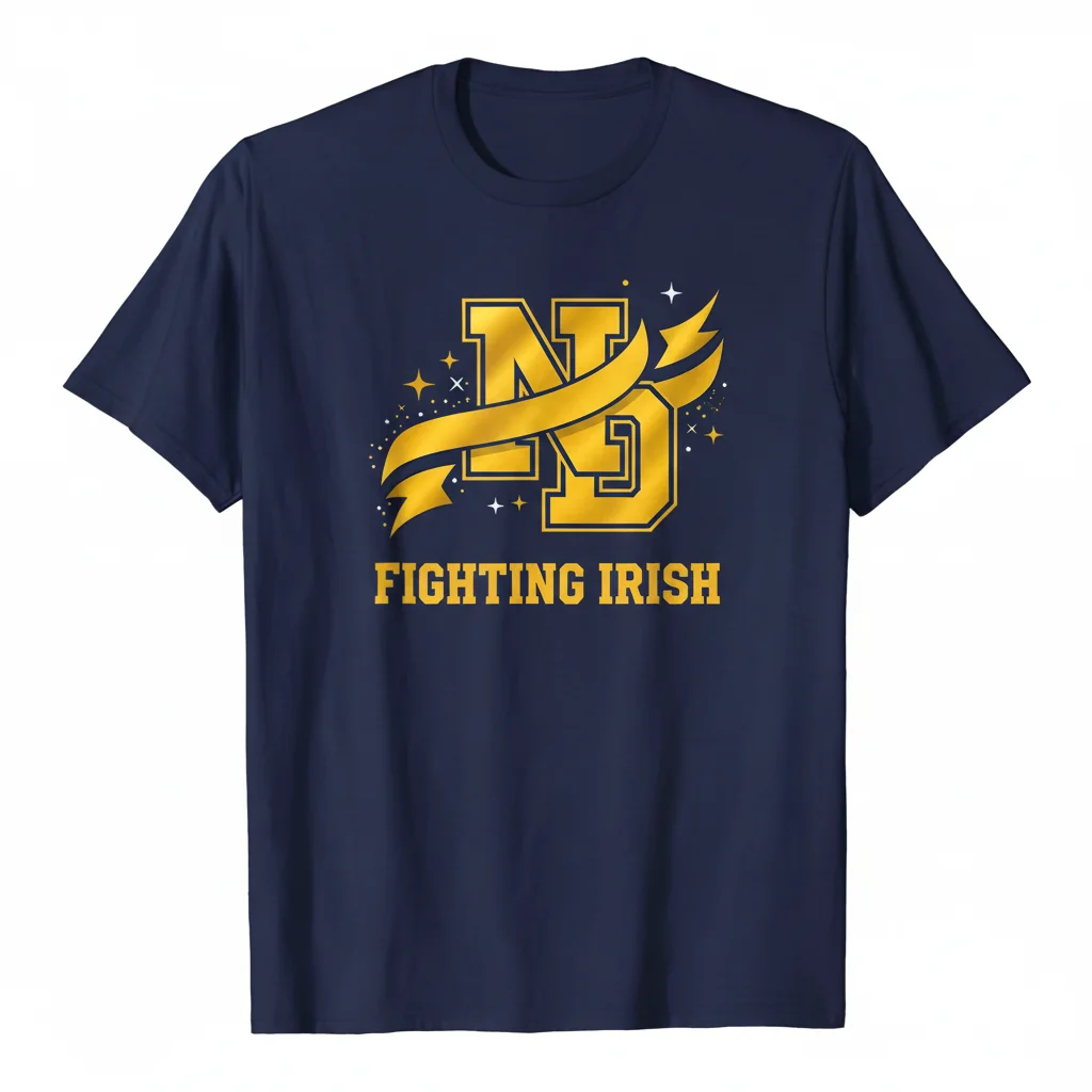 Unisex Notre Dame Fighting Irish Football Ribbon Shirt – Ultra-Durable & Fade-Resistant