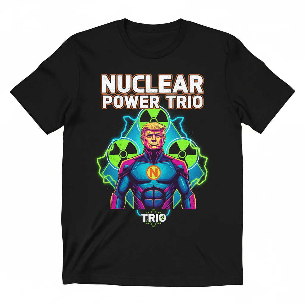 Donald Trump Nuclear Power Trio T-Shirt – Premium Ring-Spun Cotton Tee