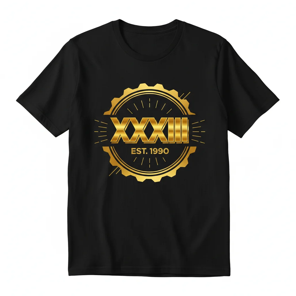 Camiseta Esencial "Número 33 Romano XXXIII Oro" - Durabilidad y Estilo Inigualables