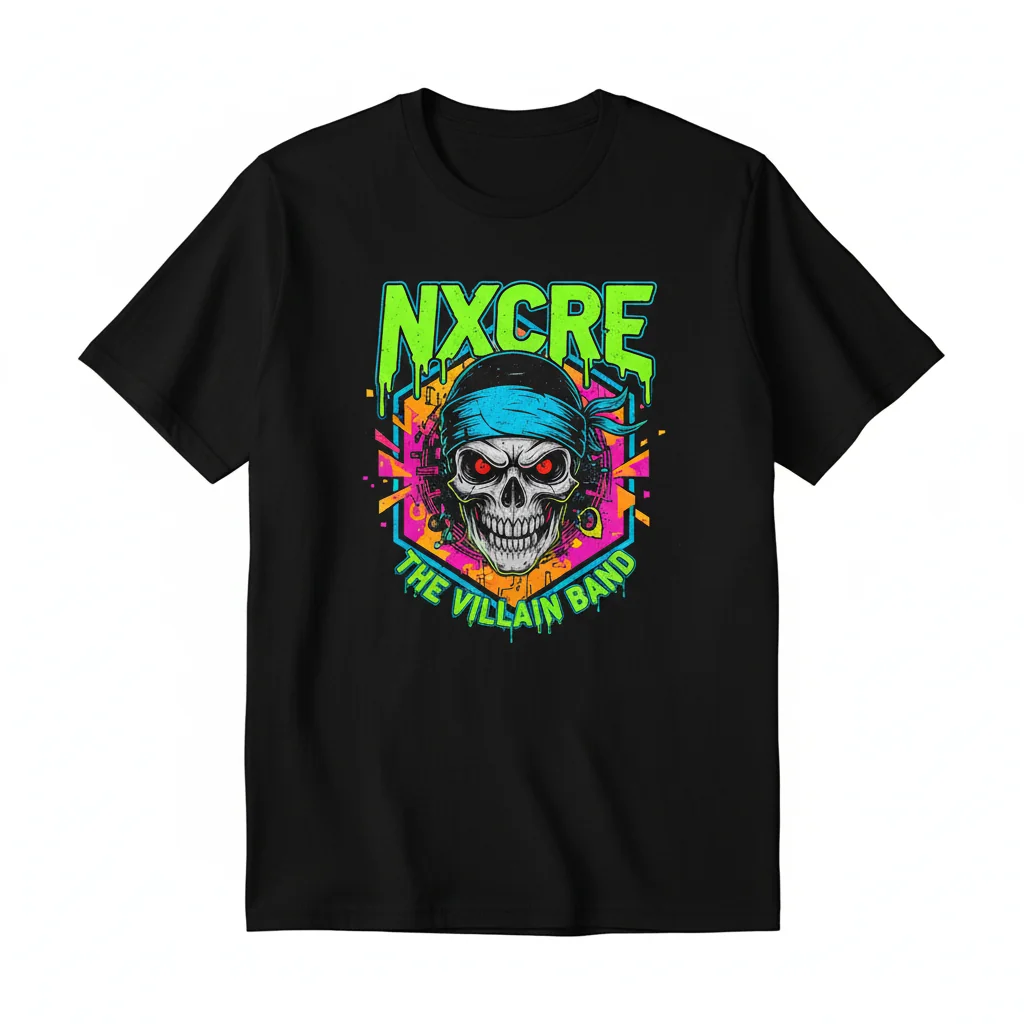 NXCRE and The Villain Band Fan-Made Logo Durable T-Shirt – Essential Comfort & Style