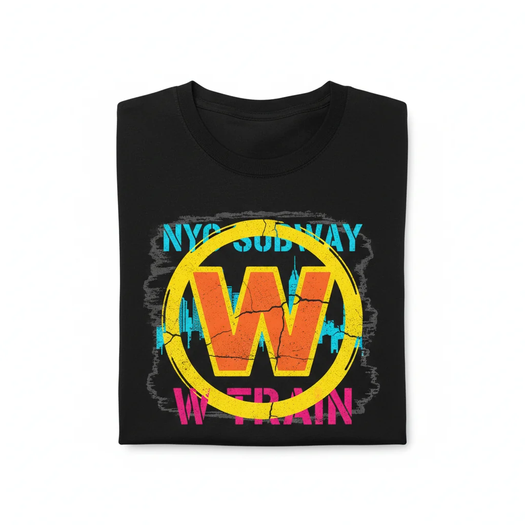NYC W Train Subway Logo Essential T-Shirt - Premium Cotton Tee