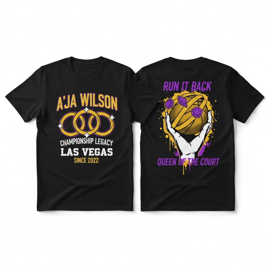A'ja Wilson Rings T-Shirt | Official 2-Sided WNBA Championship Tee