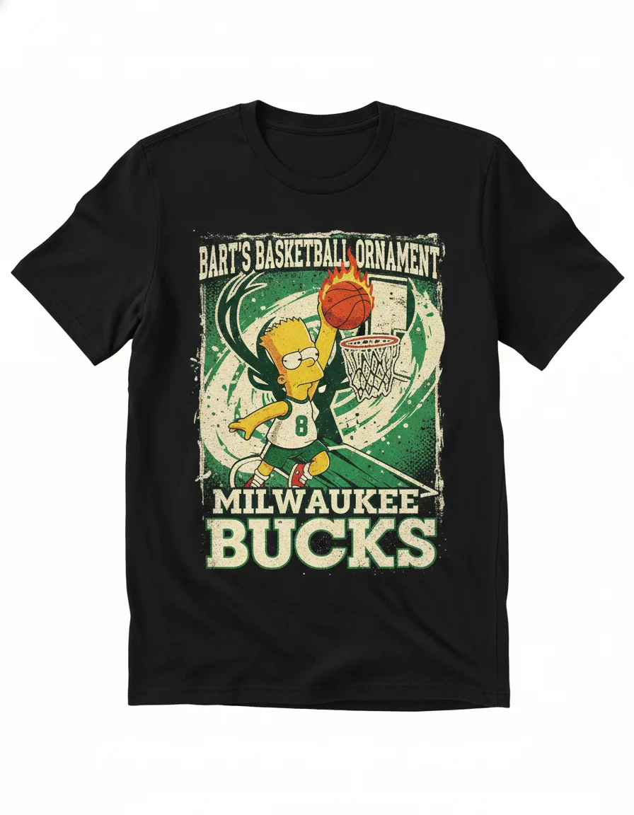 Bart Simpson x Milwaukee Bucks Basketball Ornament