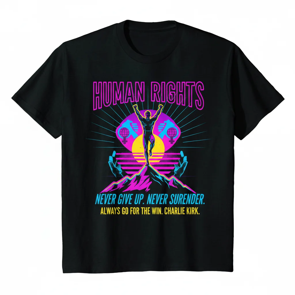 Charlie Kirk's Human Rights: Never Surrender, Always Win – Premium Tee