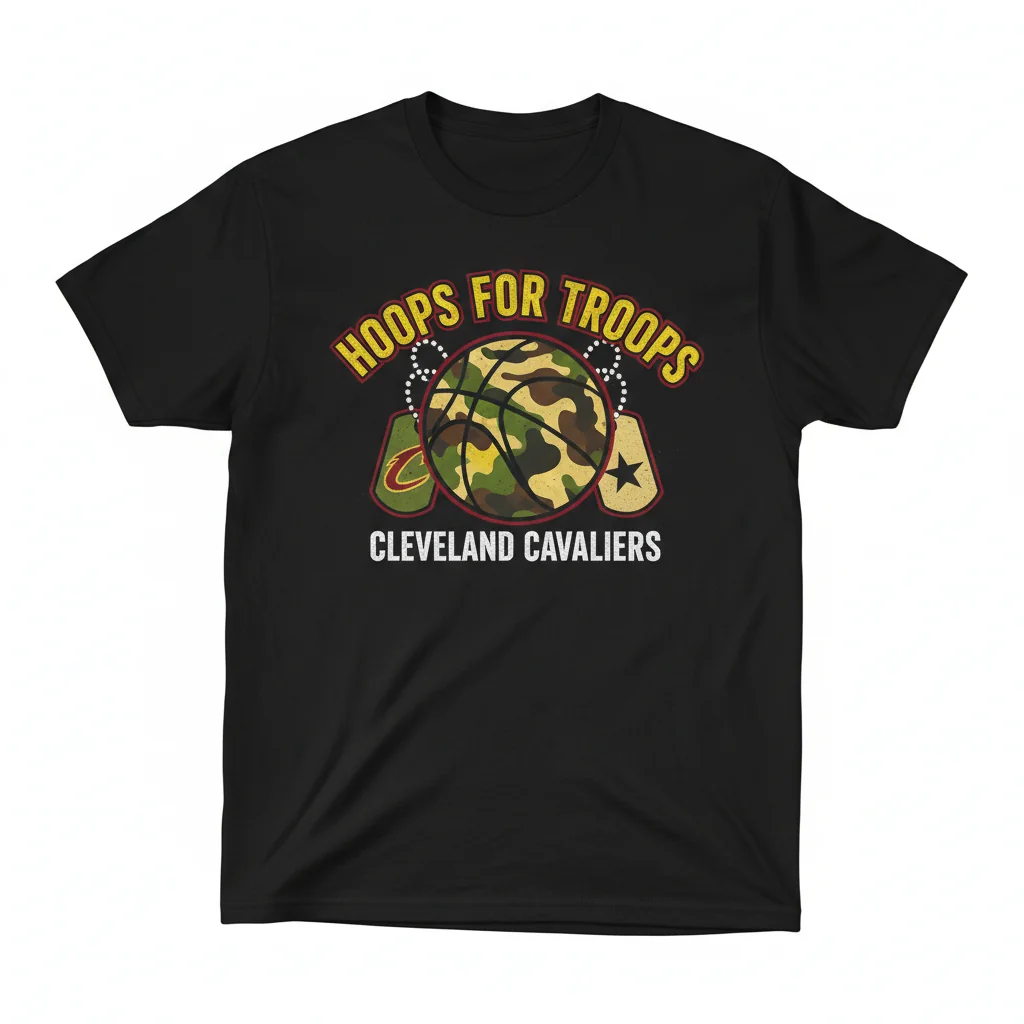 Official Cleveland Cavaliers Hoops For Troops T-Shirt