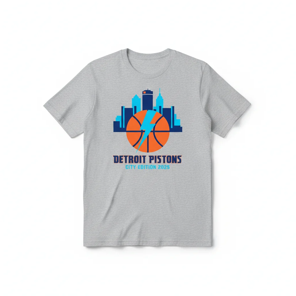 Detroit Pistons City Edition 2025 T-Shirt | Official NBA Fan Apparel | 100% Cotton